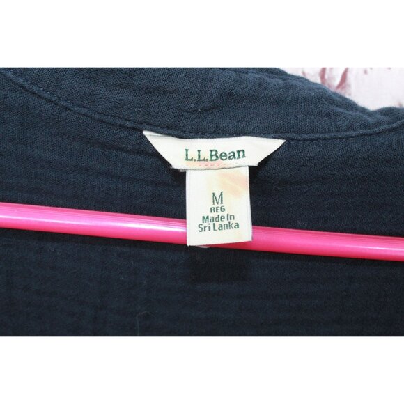 LL Bean Cloud Gauze Cover Up Midi Dress Black Size Medium - Picture 7 of 12